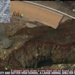 Oroville-Damm Erosion unterhalb Not-Überlauf