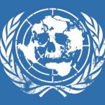 UN Logo mit Totenkopf