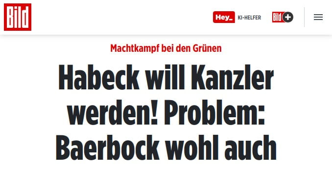 ''Machtkampf bei den Grünen: Habeck will Kanzler werden! Problem: Baerbock wohl auch''